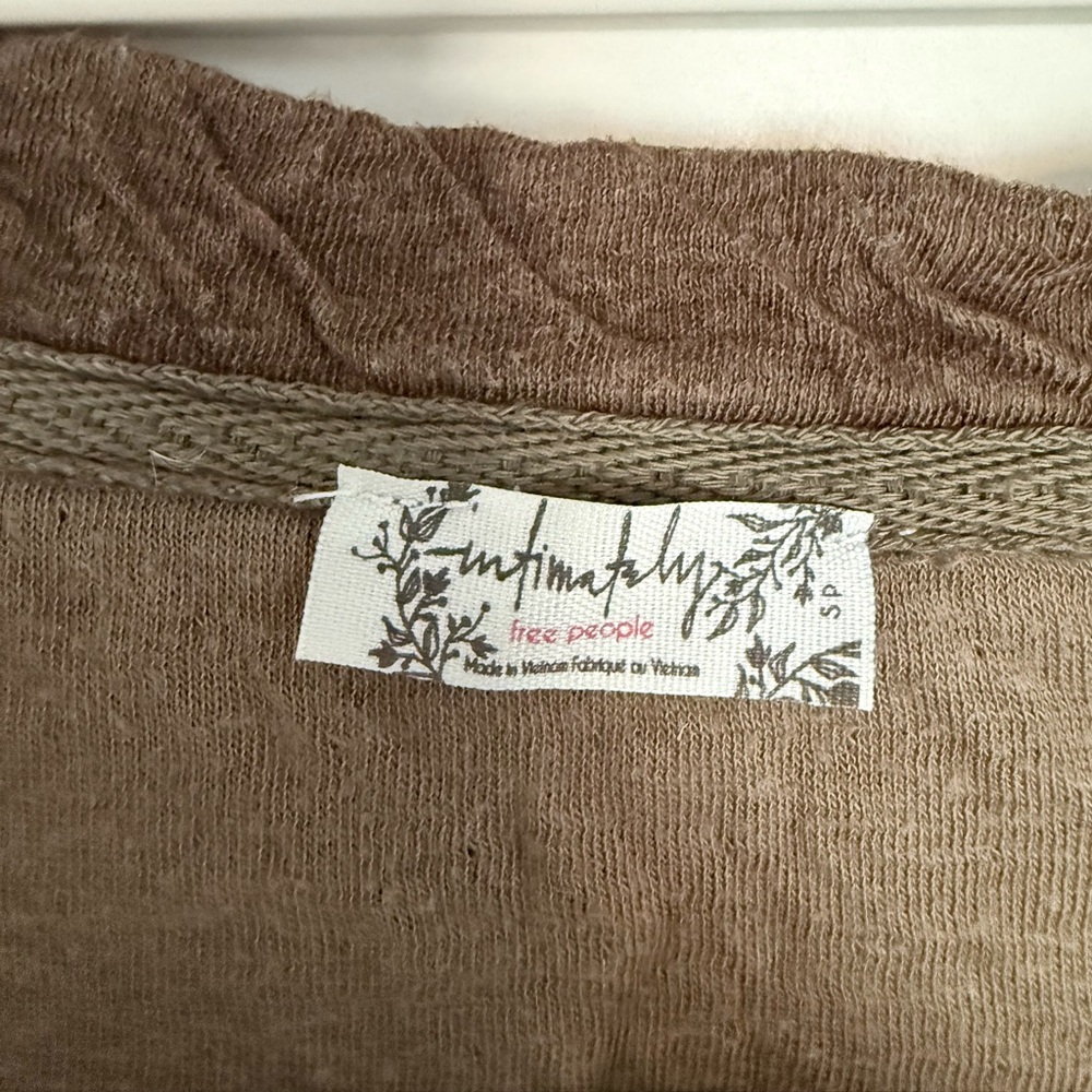 Free People Taupe Knit Top
